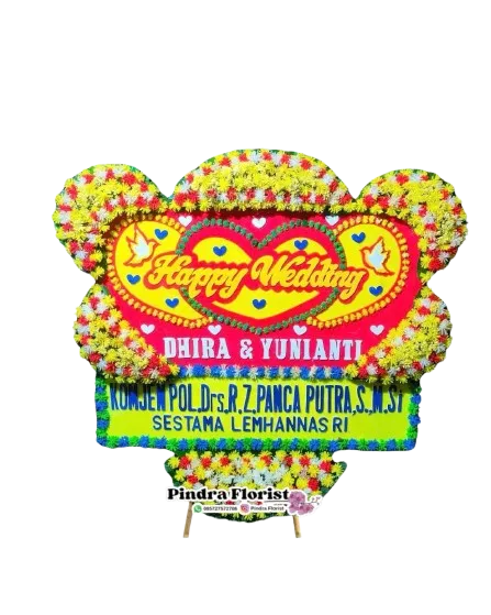 Bunga Papan Happy Wedding (F)