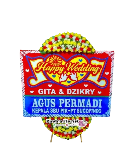 Bunga Papan Happy Wedding  (C)